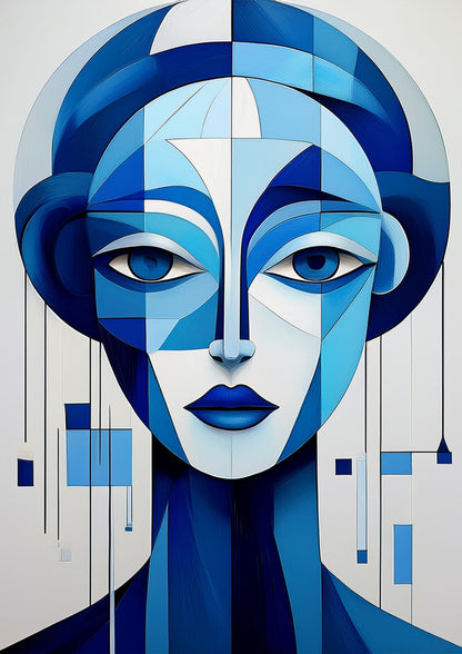 Blue Art Cubism | Wall Art Print