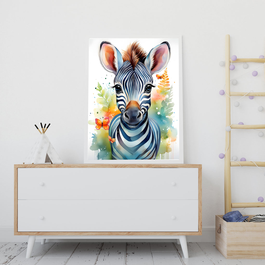 Baby Zebra Illustration | Watercolor Print