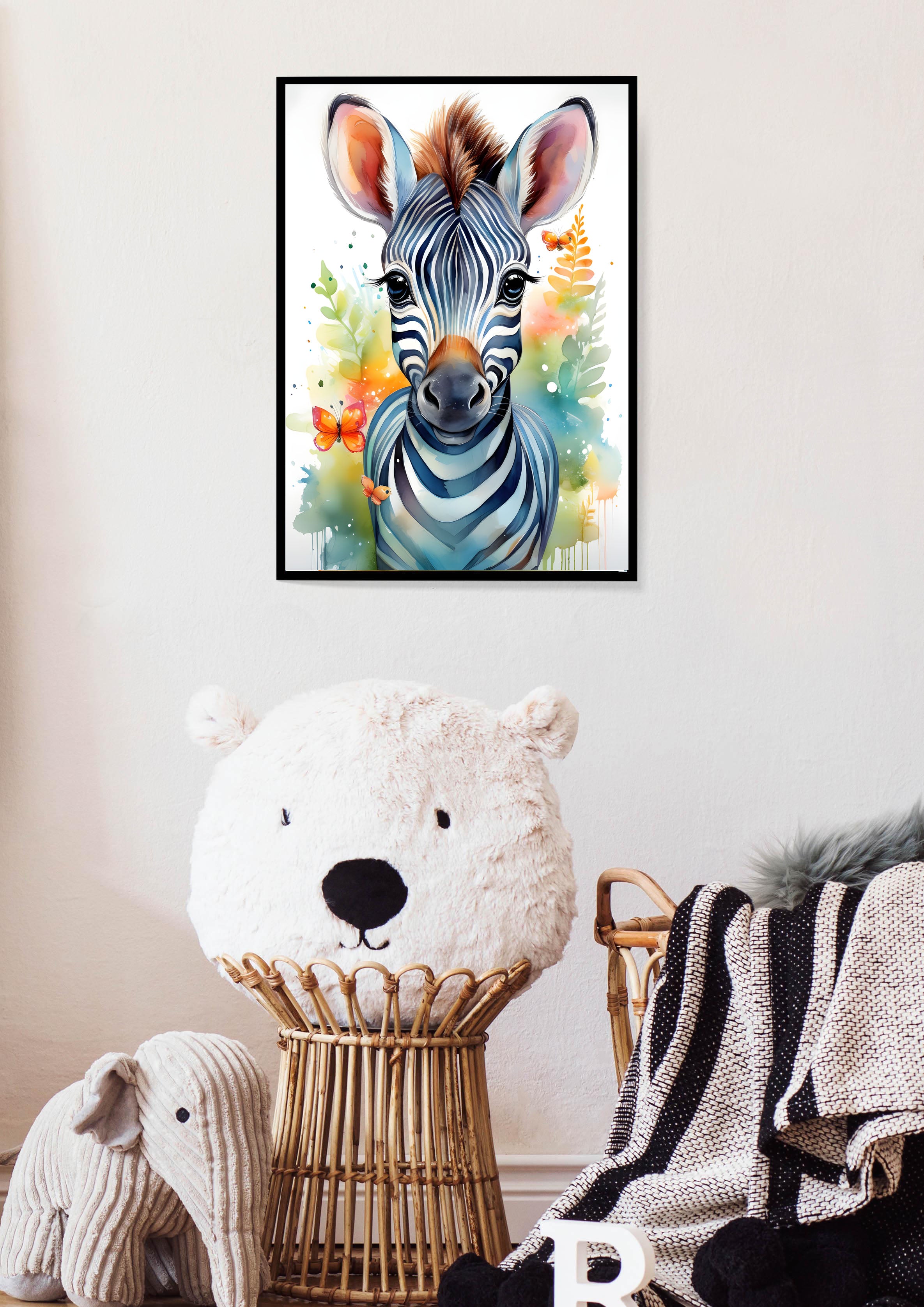 Baby Zebra Illustration | Watercolor Print