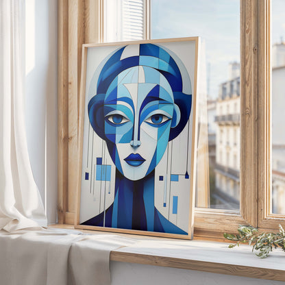 Blue Art Cubism | Wall Art Print