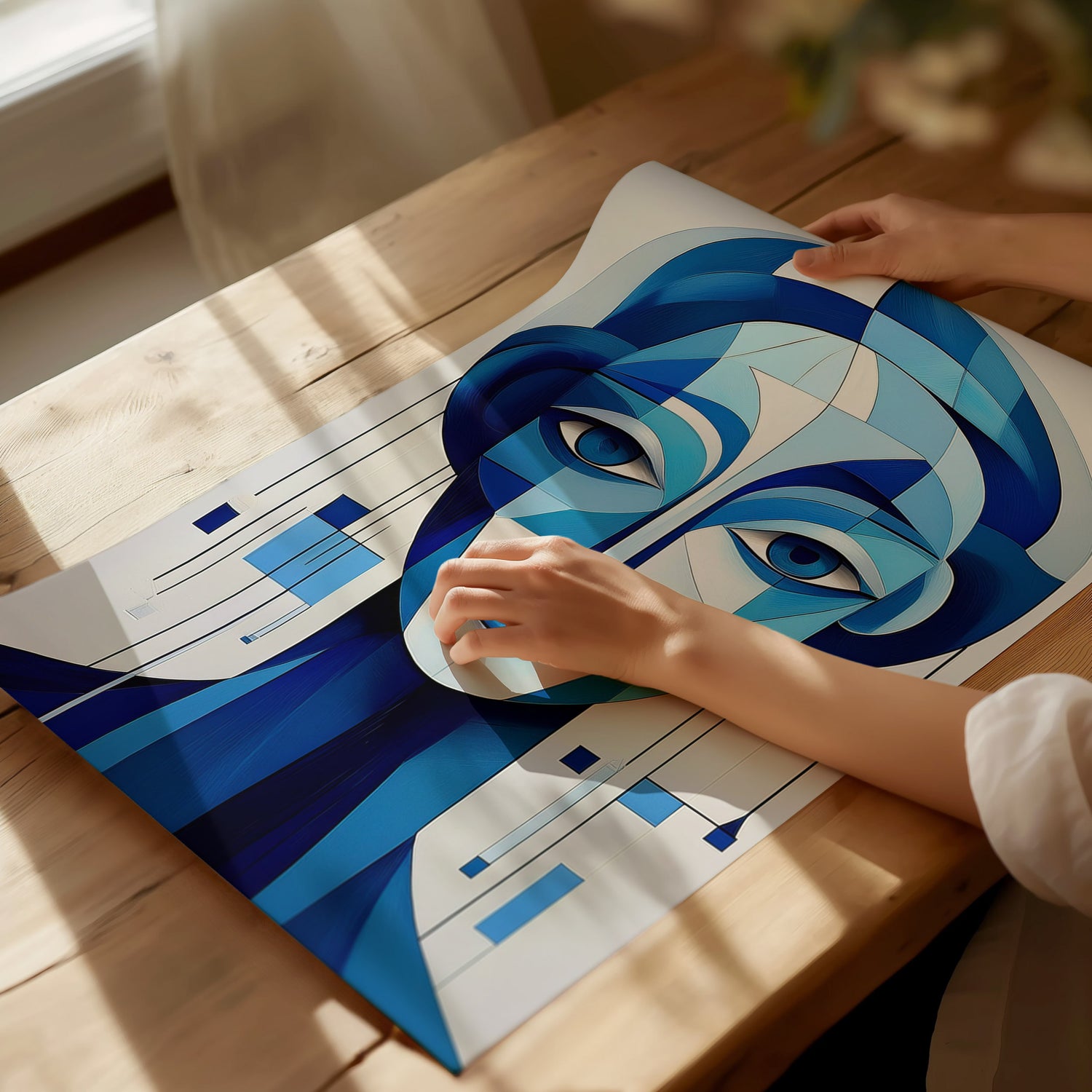 Blue Art Cubism | Wall Art Print