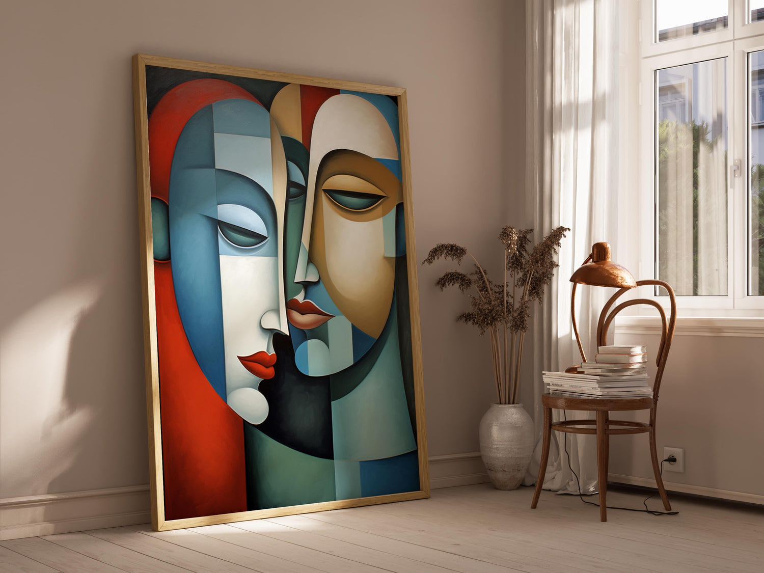 Two Abstract Faces | Wall Art Print