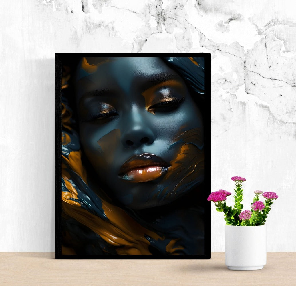 Black Woman Face Fine Art | Woman Wall Art Print | Creative Arts