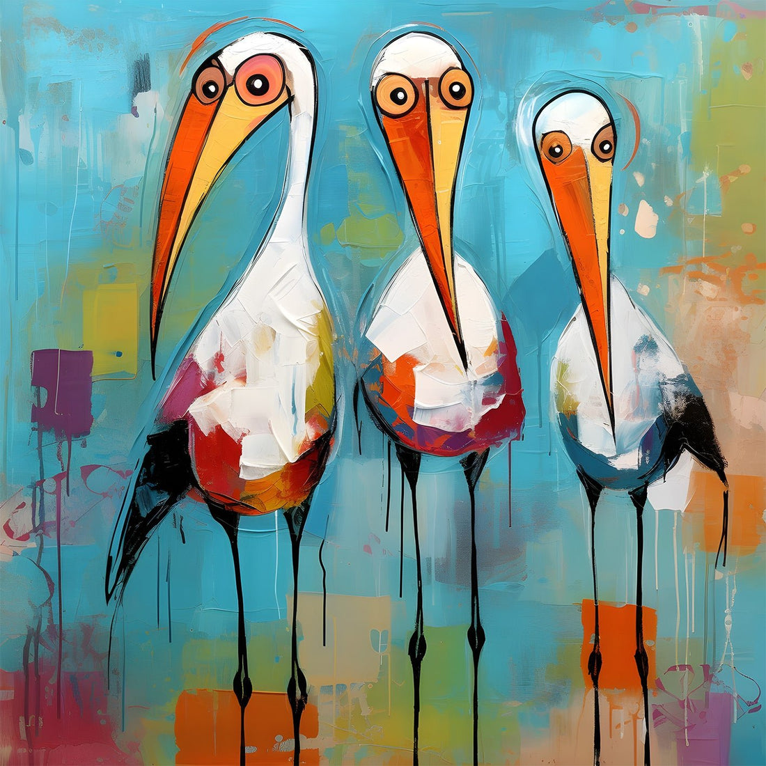 Three Funny Birds | Wall Art Print - Creative Arts