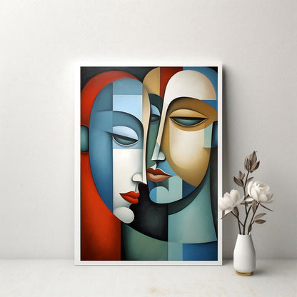 Two Abstract Faces | Wall Art Print - Creative Arts