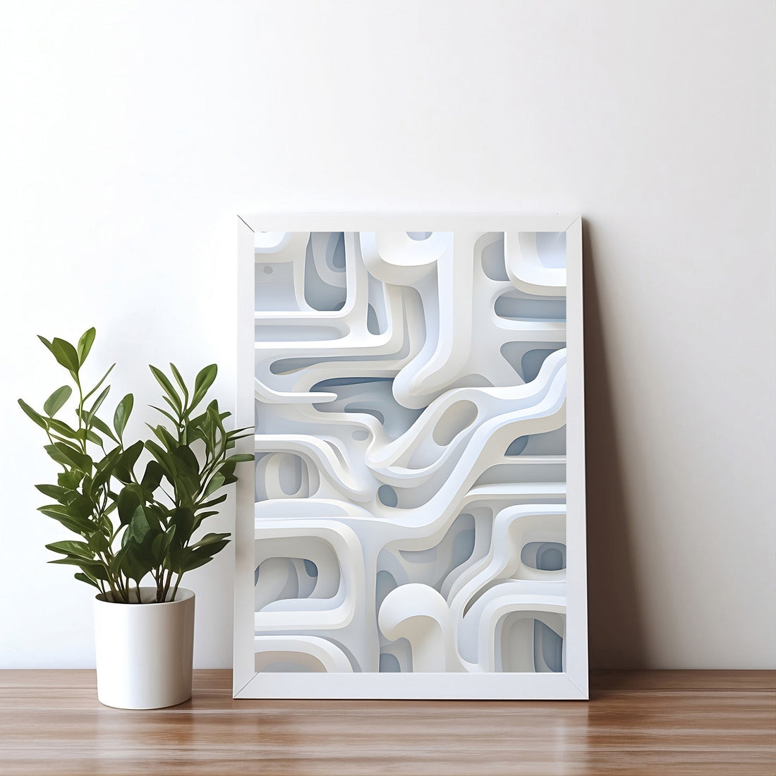 White Modern Art - Wall Art Print - Fine art - Creative Arts