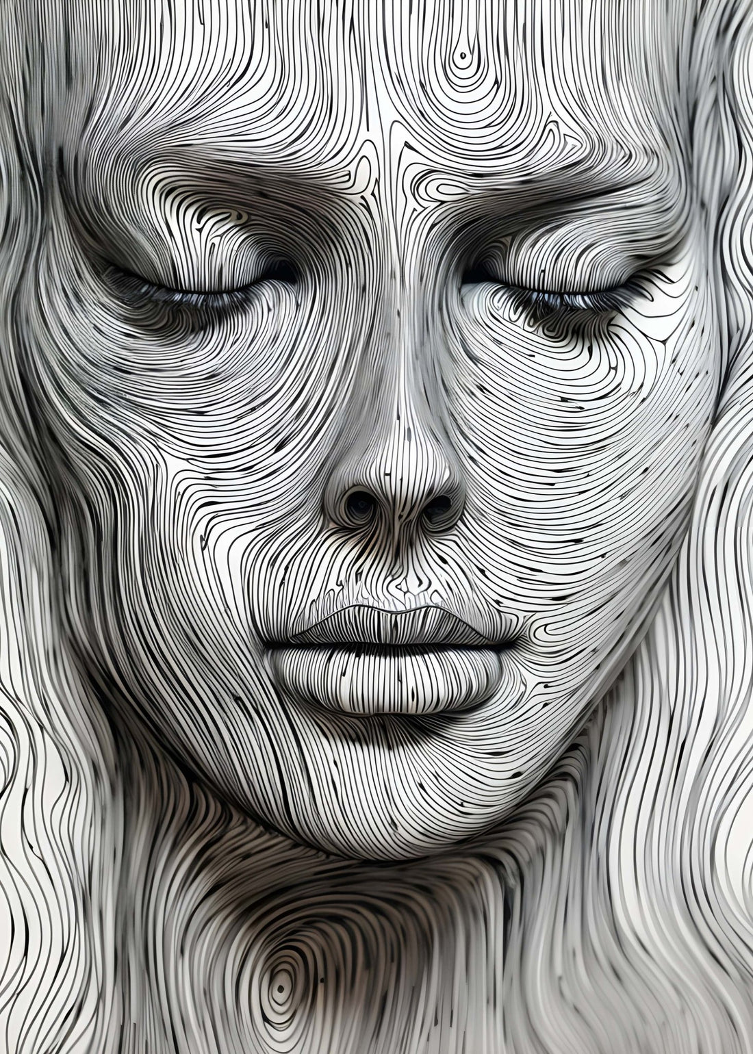 Woman Face Abstract Lines | Wall Art Print - Creative Arts