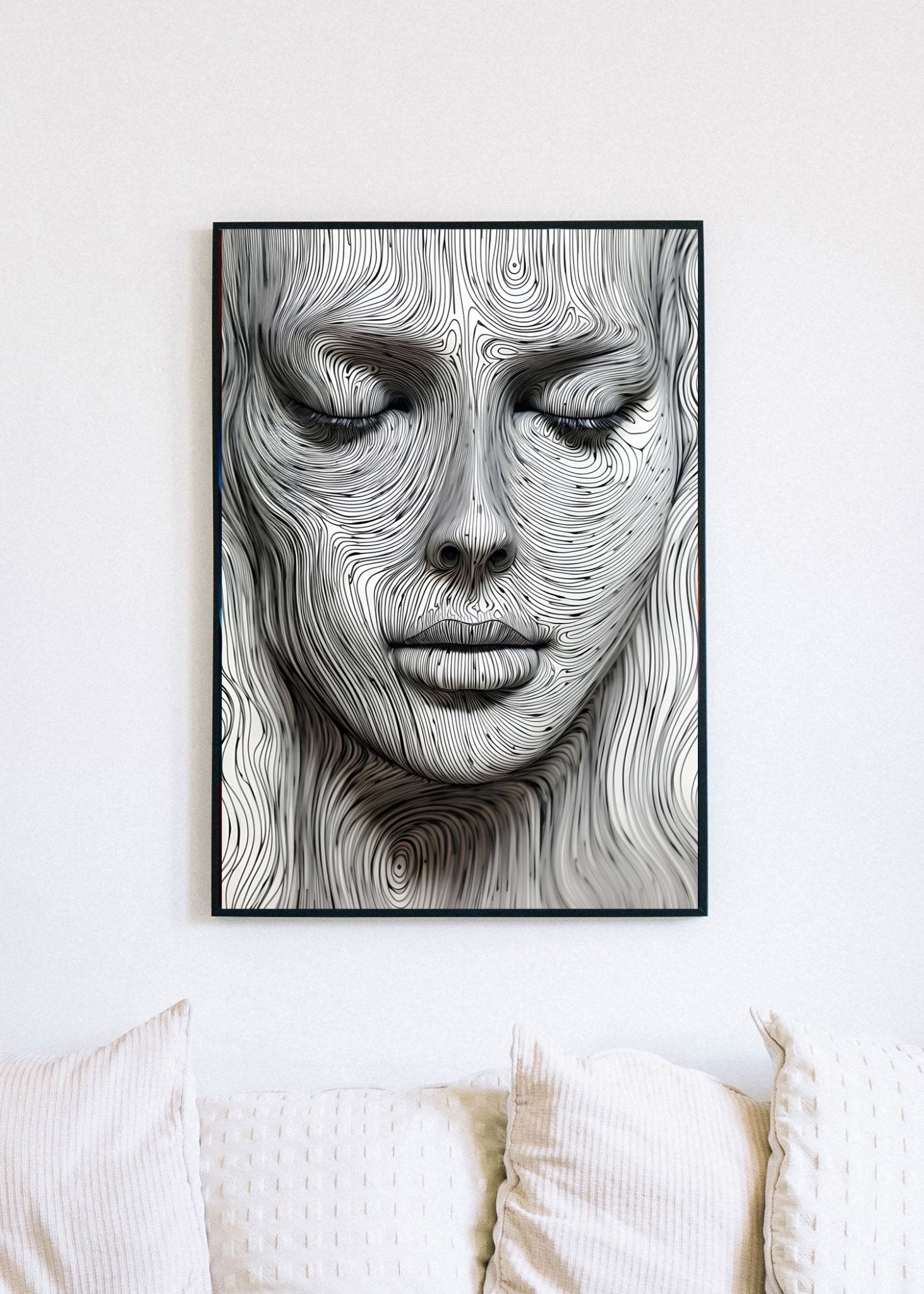 Woman Face Abstract Lines | Wall Art Print - Creative Arts